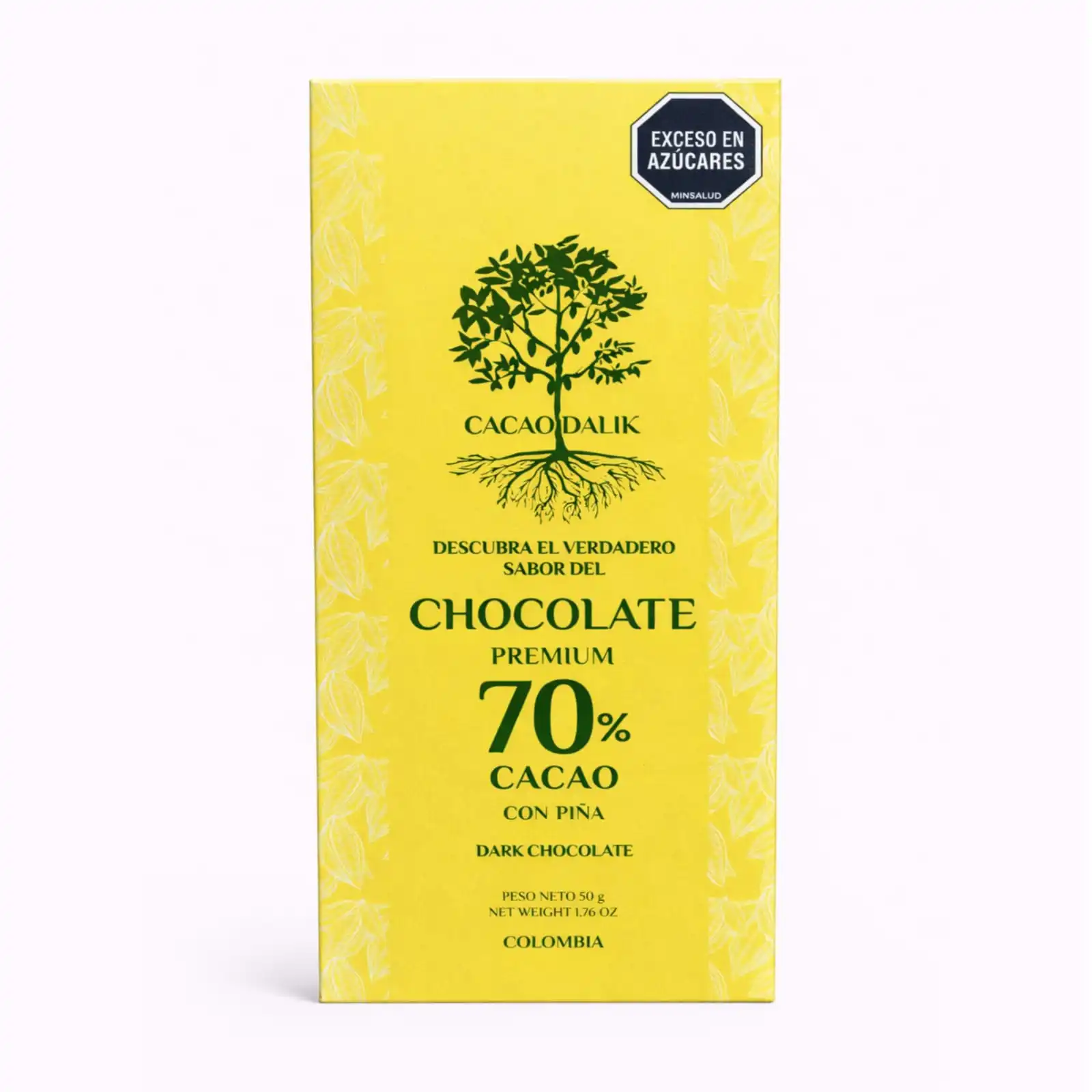 Chocolatina 70% Cacao con Piña x 50 Gr